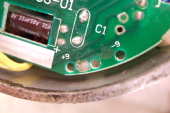 Closeup of timing hole and peg.