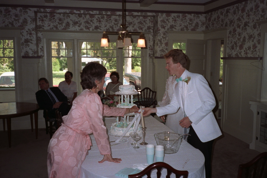 Getting ready for the cake.