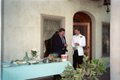 Dan and his boss share a lighter moment.