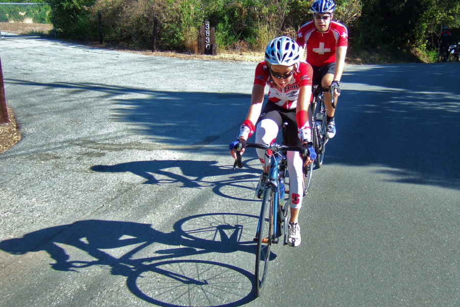Playing hare for a couple of fast climbers not on our ride.