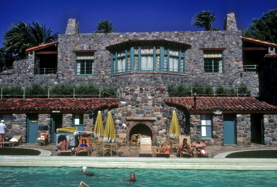 Laura at the Furnace Creek Inn swimming pool