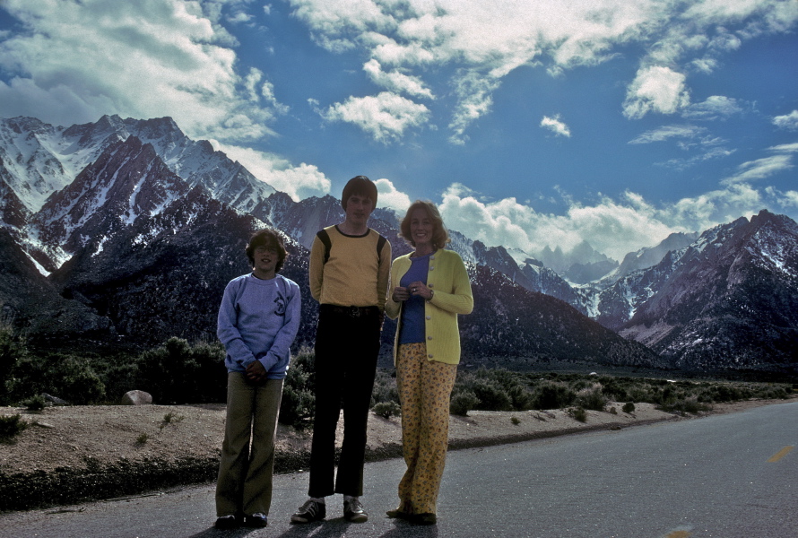 Laura, Bill, Kay, and Mt. Whitney (14495ft), the highest peak in the distance right