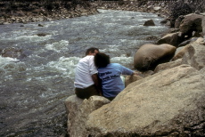 David and Laura on the edge of West Walker River
