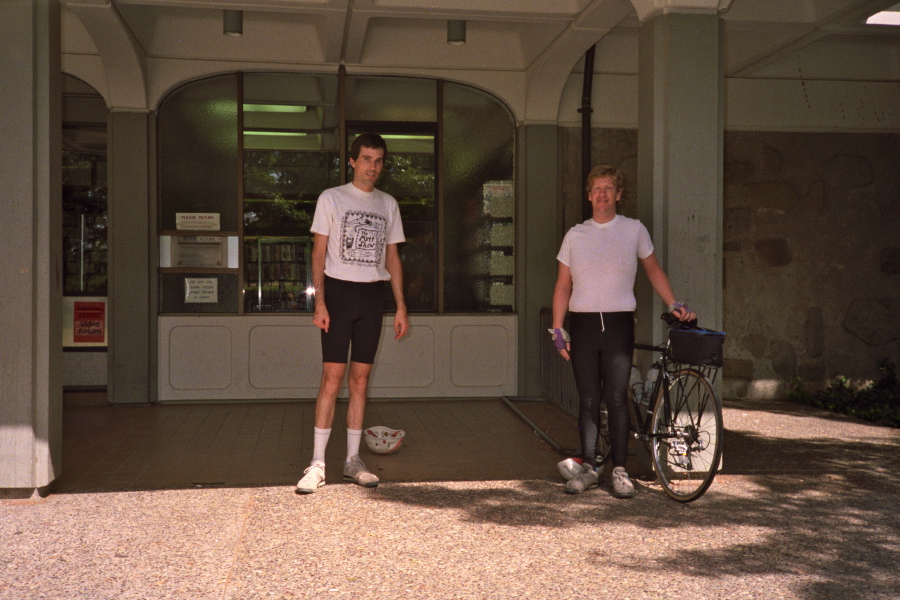 Bill and Chris starting at the Livermore Public Library (old site).