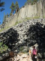 Stella in front of the Postpile.