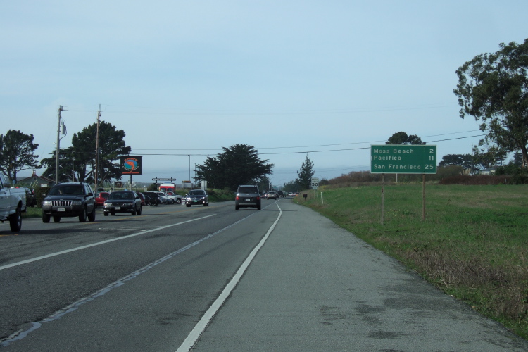 Riding north on CA1 near El Grenada.