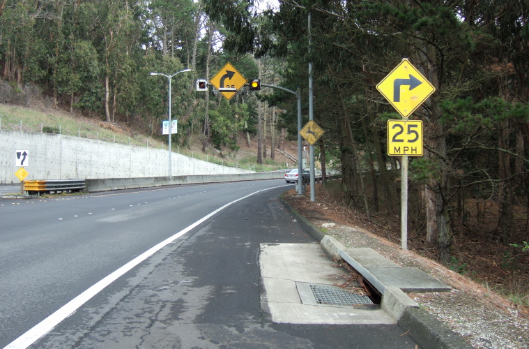 Starting up Sharp Park Rd.