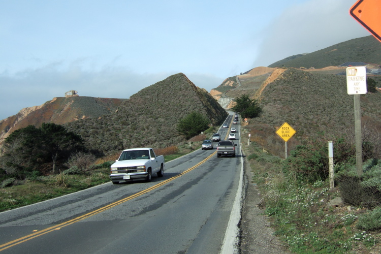 The road has not much shoulder on this stretch.