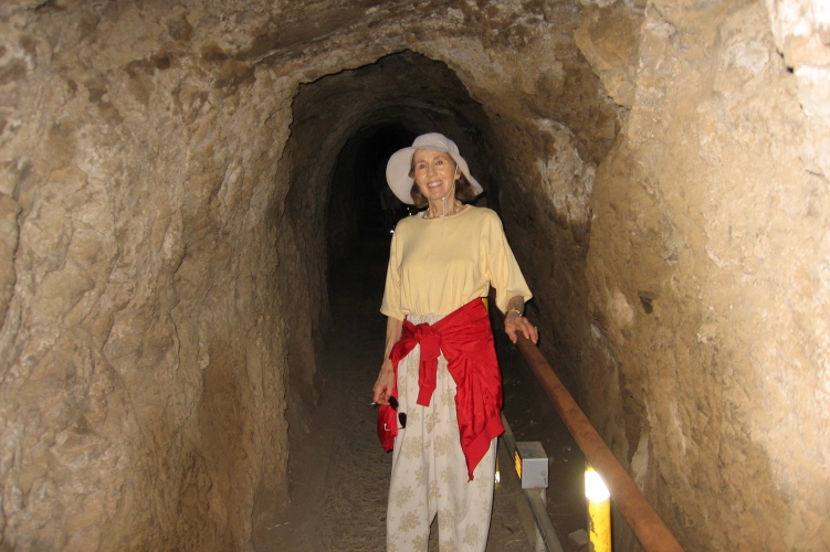Kay in the first tunnel.