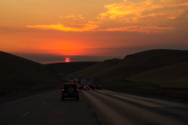 Sunrise over I-580 eastbound