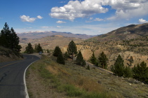 Descending the long switchbacks to Leavitt Meadow