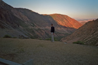 Bill heading down Tioga Pass.