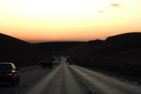 Sunrise over the Sierras east of Altamont Pass.