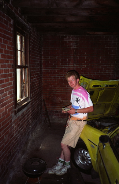 Dan works on the Honda