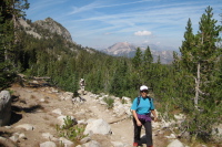 Stella and David press on up to Duck Pass.