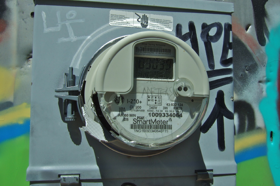 PG&E has even put a Smart Meter on this old tower.