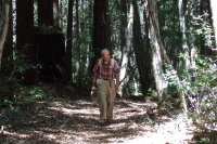 David climbs the flatter part of the Eagle Rock Trail.