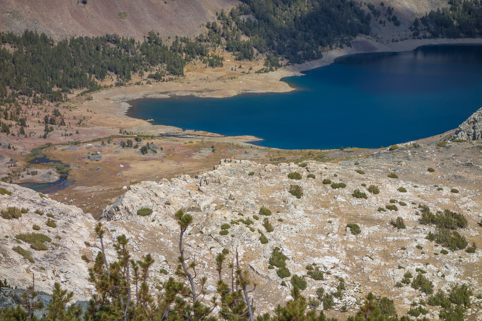 In the background is the north end of Saddlebag Lake.