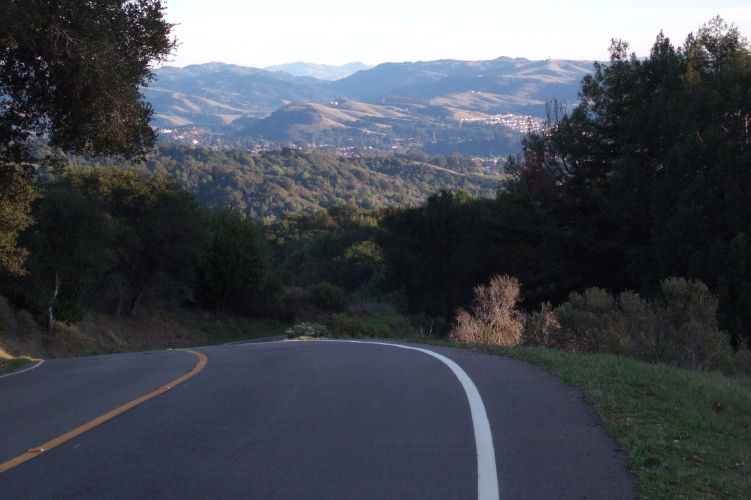 Marciel Rd. descends into Chabot Regional Park.