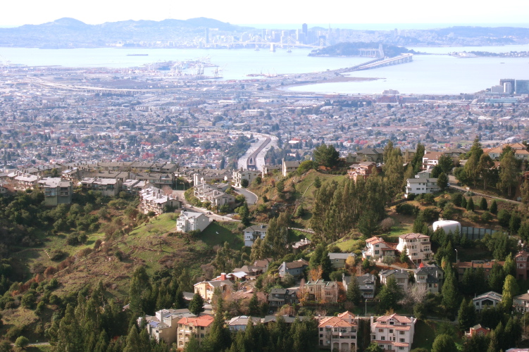 Oakland and San Francisco from Grizzly Peak Rd.