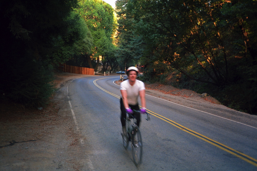 Chris climbs up Redwood Rd. to Skyline Blvd.