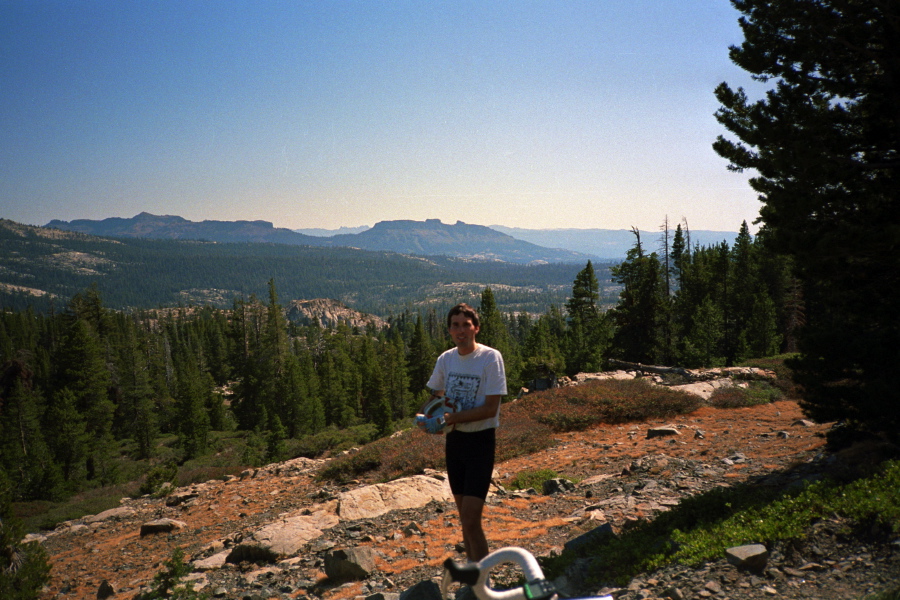 Bill west of Pacific Grade Summit with a view of the Dardanelles.