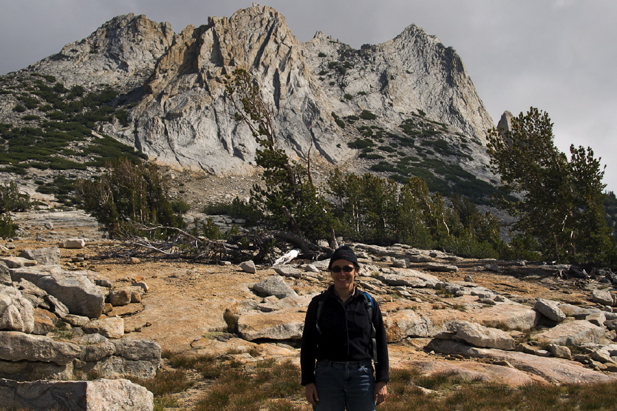 Stella in front of Echo Peaks