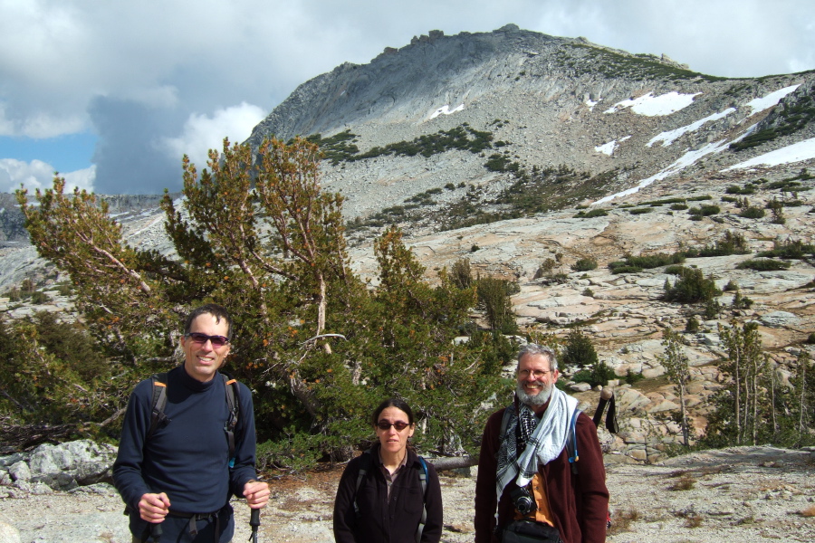Bill, Stella, and Frank in front of Echo Ridge.
