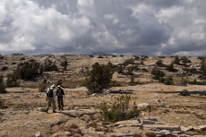 David and Bill crossing the Cathedral Plain.