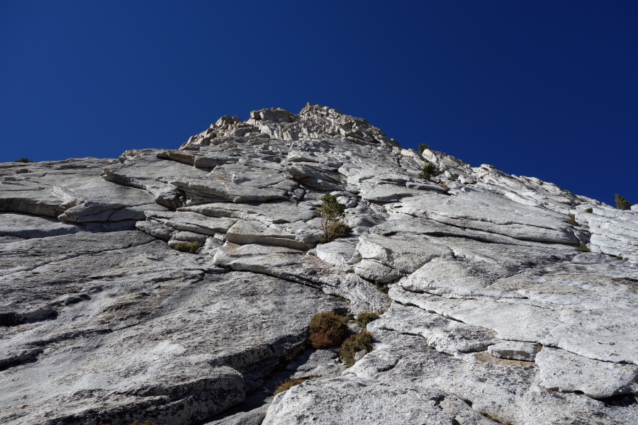 View looking up the southwest buttress