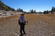 We crossed a broad meadow high on the ridge.