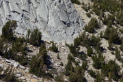 Two climbers prepare to climb the southwest buttress, the most popular route on Cathedral Peak.
