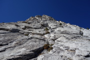 View looking up the southwest buttress