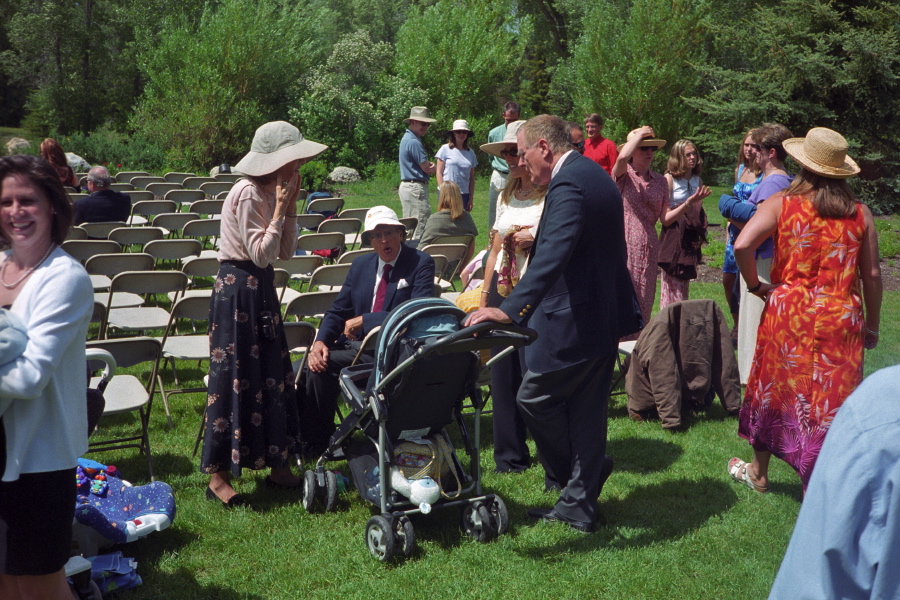 Talking with Uncle Rob before the wedding.