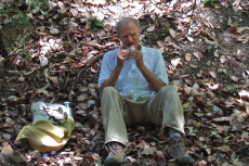 David enjoys his mocha-flavored Clif Shot.