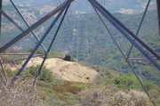Power lines march down the mountain to the southeast.