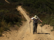 Bill presses up the steep part.