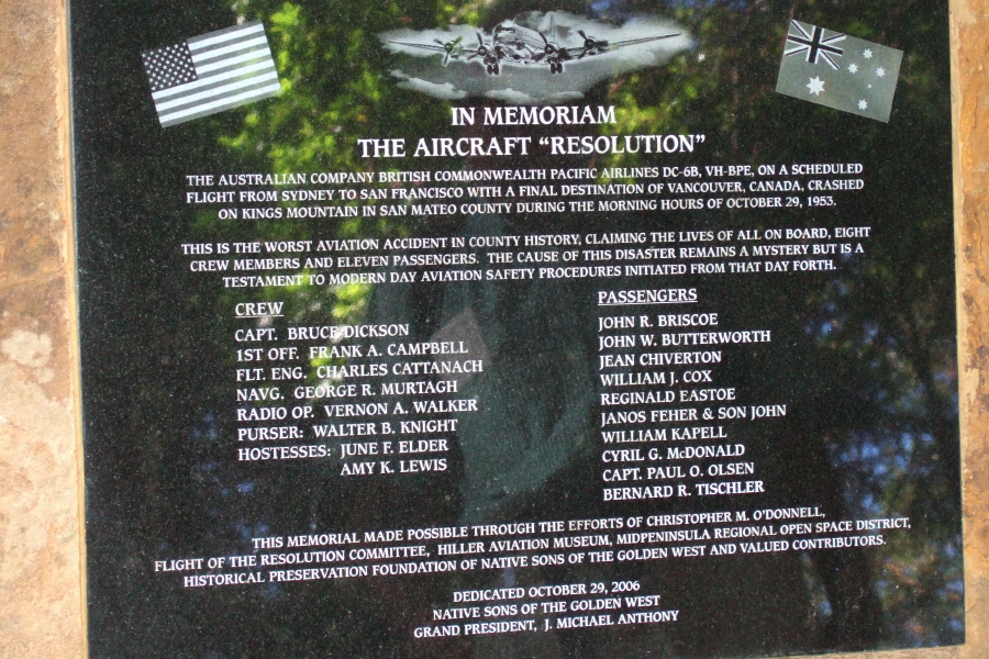 Resolution plaque near the Vista Point