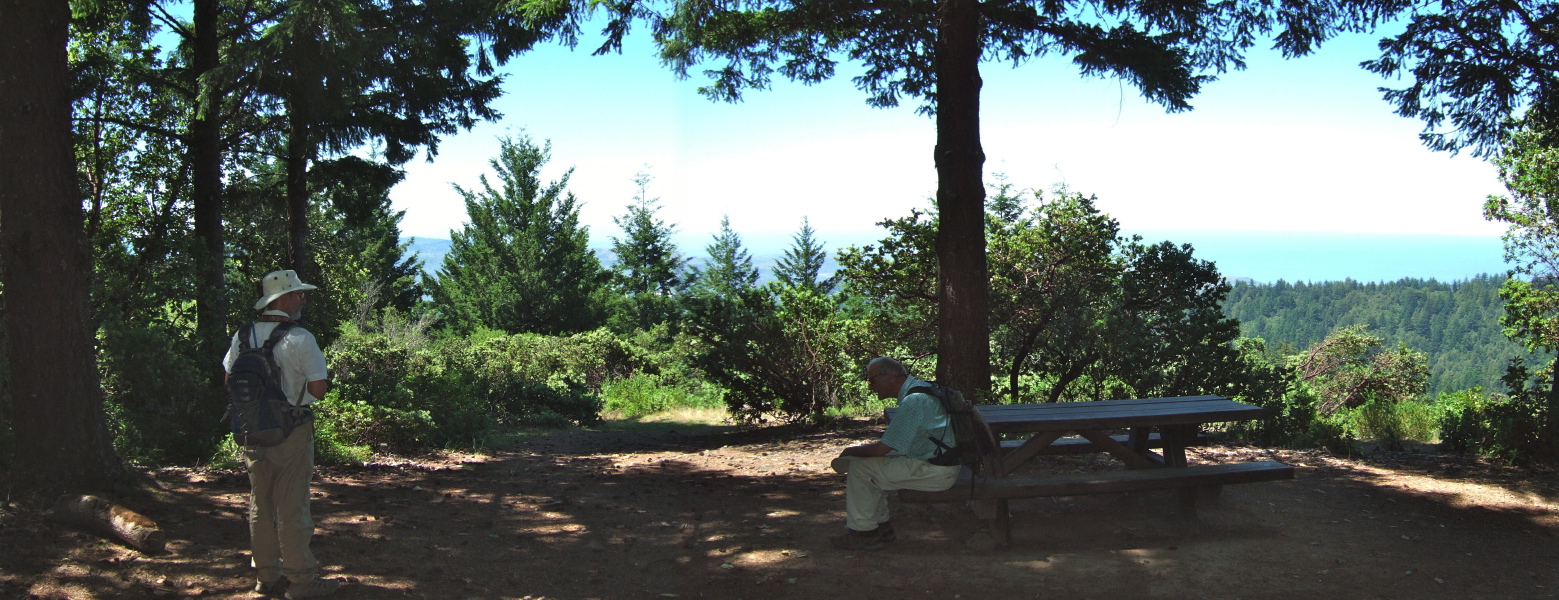 Frank and David enjoy the view from the Vista Point at the top of the Preserve.