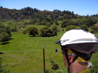 Bill on Empire Grade Rd. passing the Locatelli Ranch (2200ft)