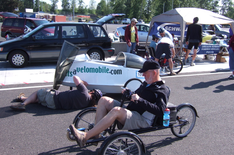 Checking out the bikes and milling about before the first race.