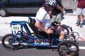 Josh Kerson on his drag-racing trike.