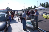 Milling around before the races.
