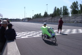 Josh Kerson starts another lap.