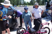 Looking over Runabout Cycles' NuVinci-driven and Cyclone-powered trike.