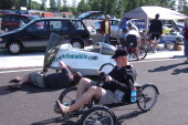 Checking out the bikes and milling about before the first race.
