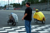 Michael Reiss and Bill at the start line for the eCat2 race.