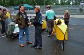 Tom Breedlove and Bill Bates discuss the energy limit conflict in the rules for the eCat1 race.