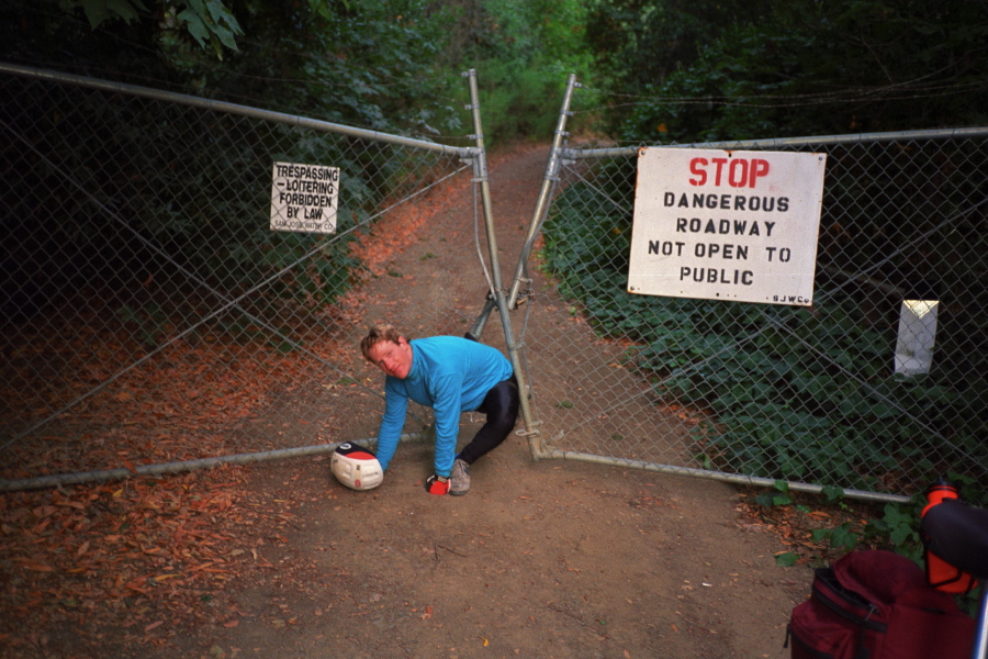 Chris makes his escape from the closed area.