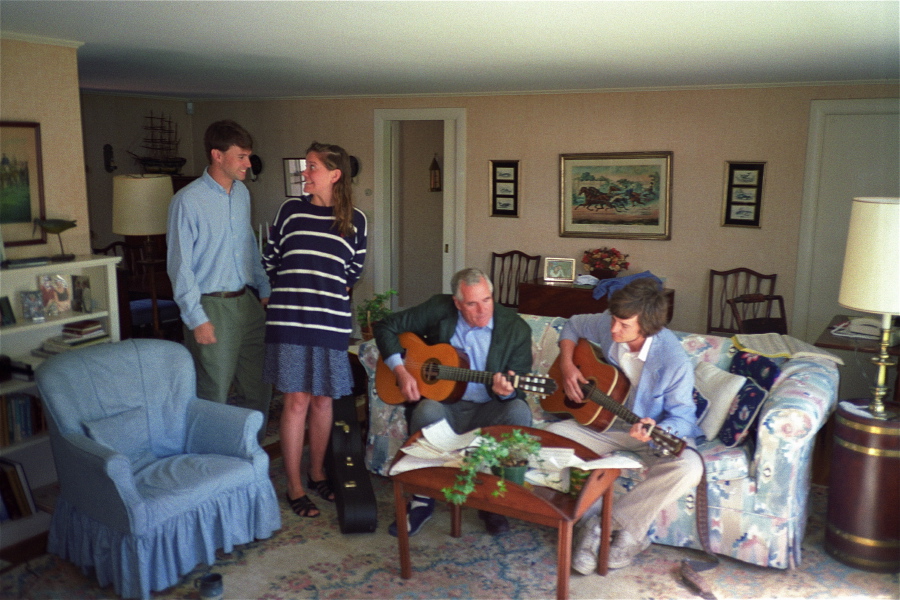 Gathering to make music in the living room.